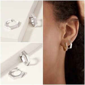 Stella & Dot Geometric Silver Earrings